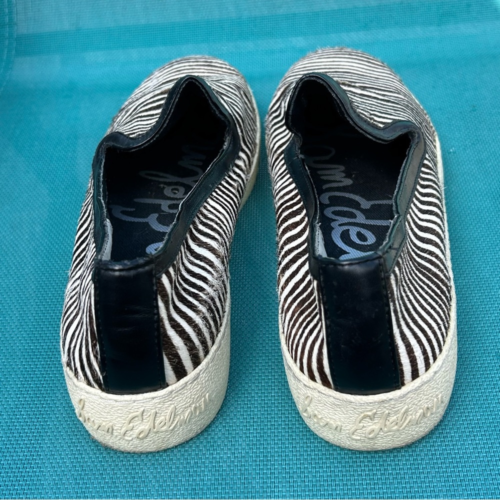 Sam Edelman Becker Brown Zebra Print Leather SlipOn Loafers Size 10.5 US / 42 EU - Picture 2 of 9